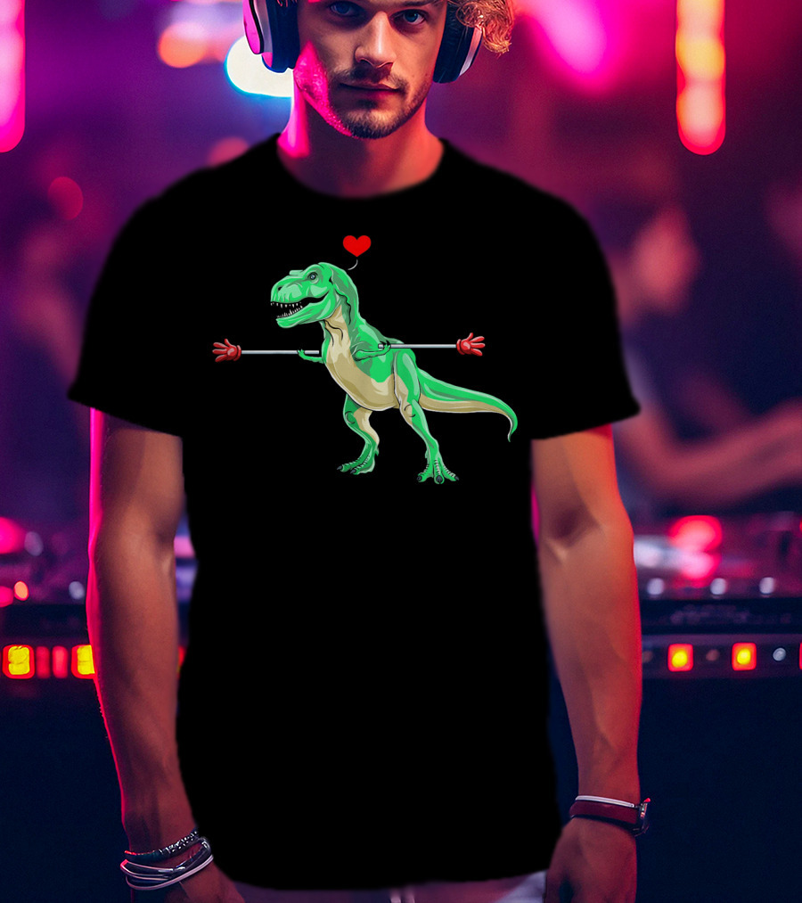 Kids Valentines Day Dinosaur Heart Arms Love T-Shirt