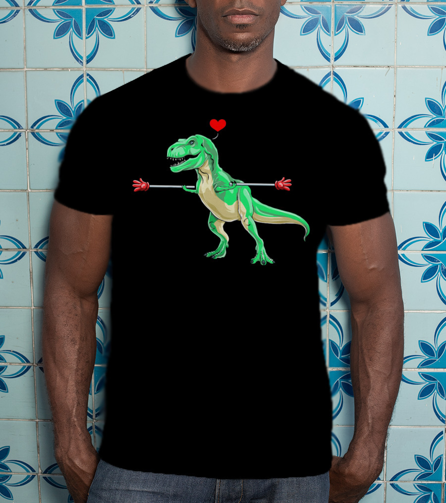 Kids Valentines Day Dinosaur Heart Arms Love T-Shirt