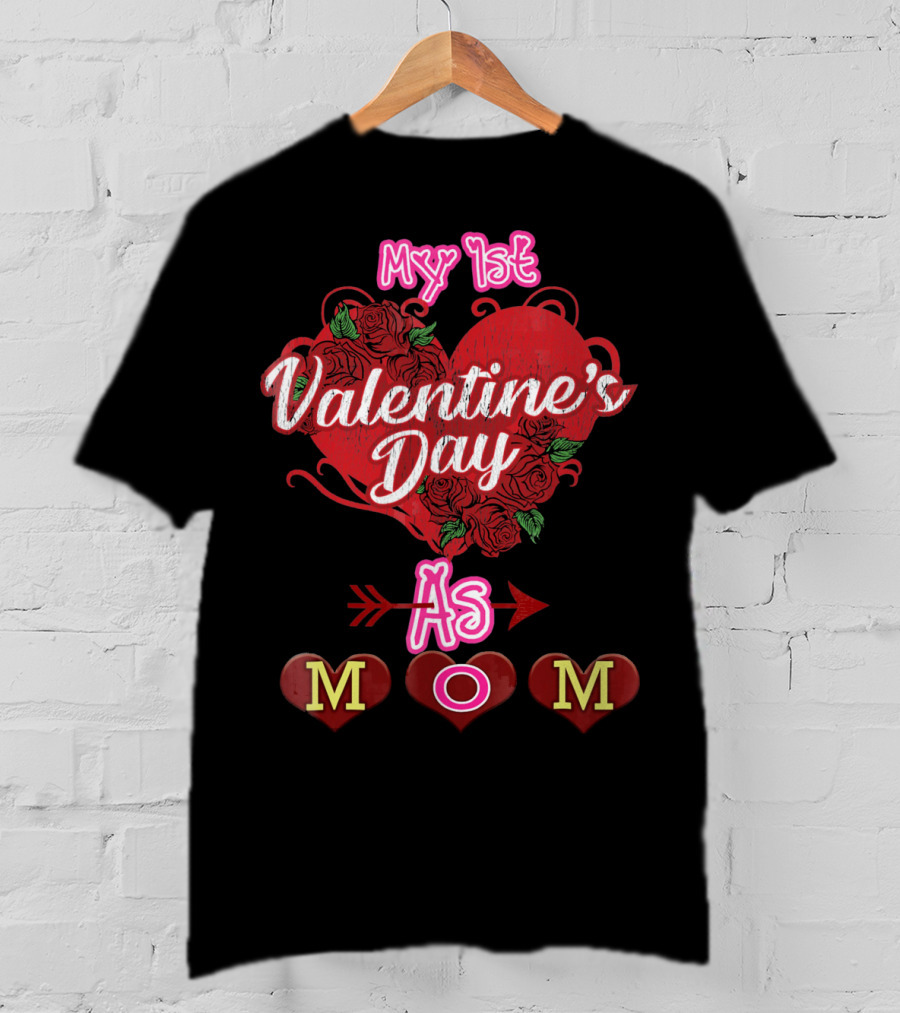 My 1st Valentine's Day As Mom Baby Girl T-Shirt
