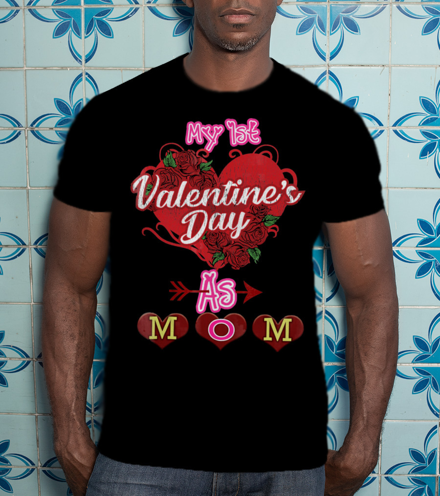 My 1st Valentine's Day As Mom Baby Girl T-Shirt