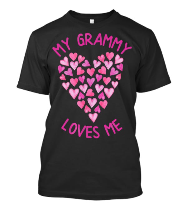 My Grammy Loves Me Pink Valentine Hearts T-Shirt