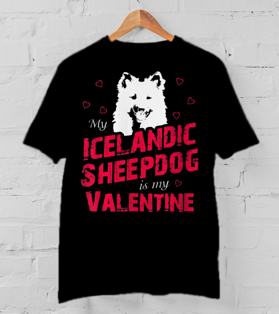 My Icelandic Sheepdog Is My Valentine With Heart T-Shirt