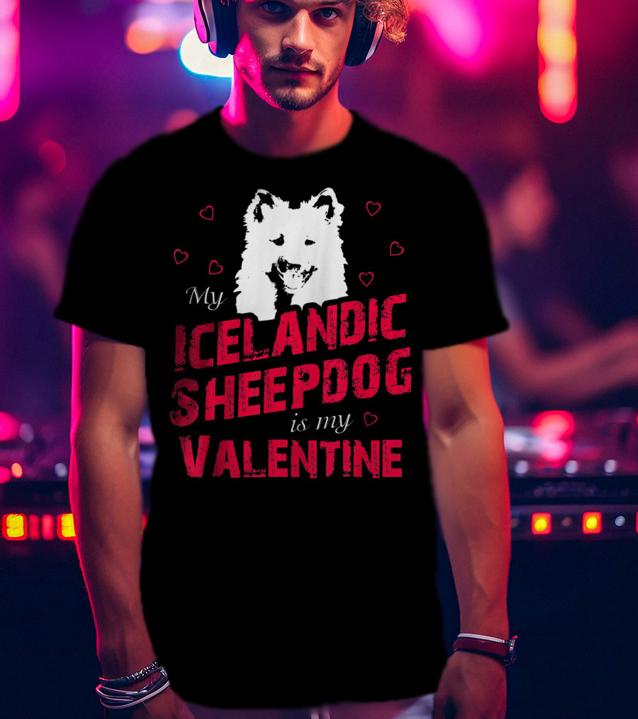 My Icelandic Sheepdog Is My Valentine With Heart T-Shirt