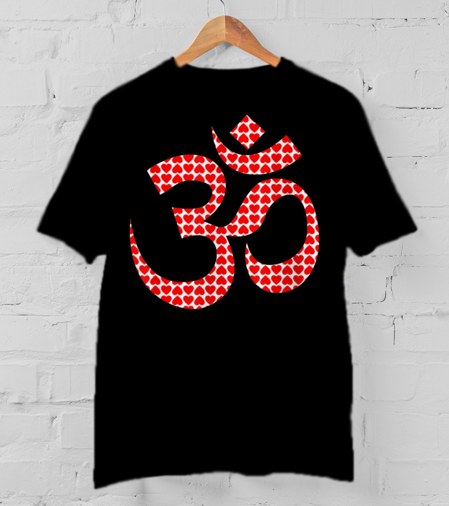 Om Heart Pattern Symbol Yoga T-Shirt