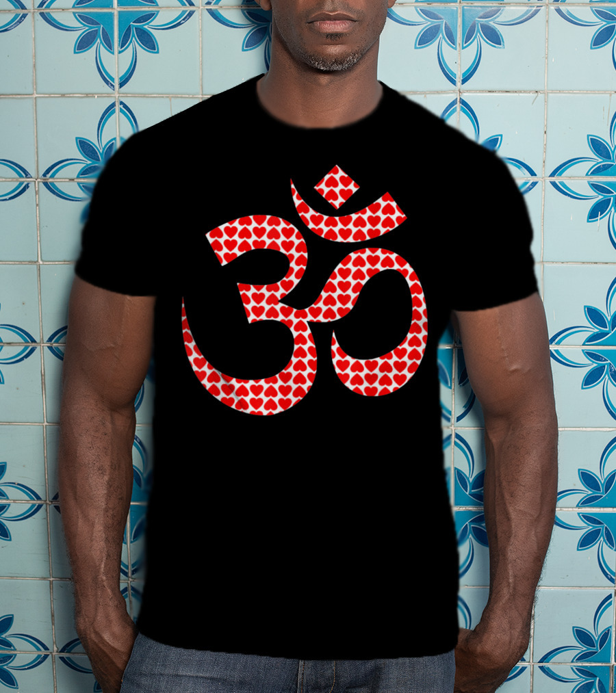 Om Heart Pattern Symbol Yoga T-Shirt