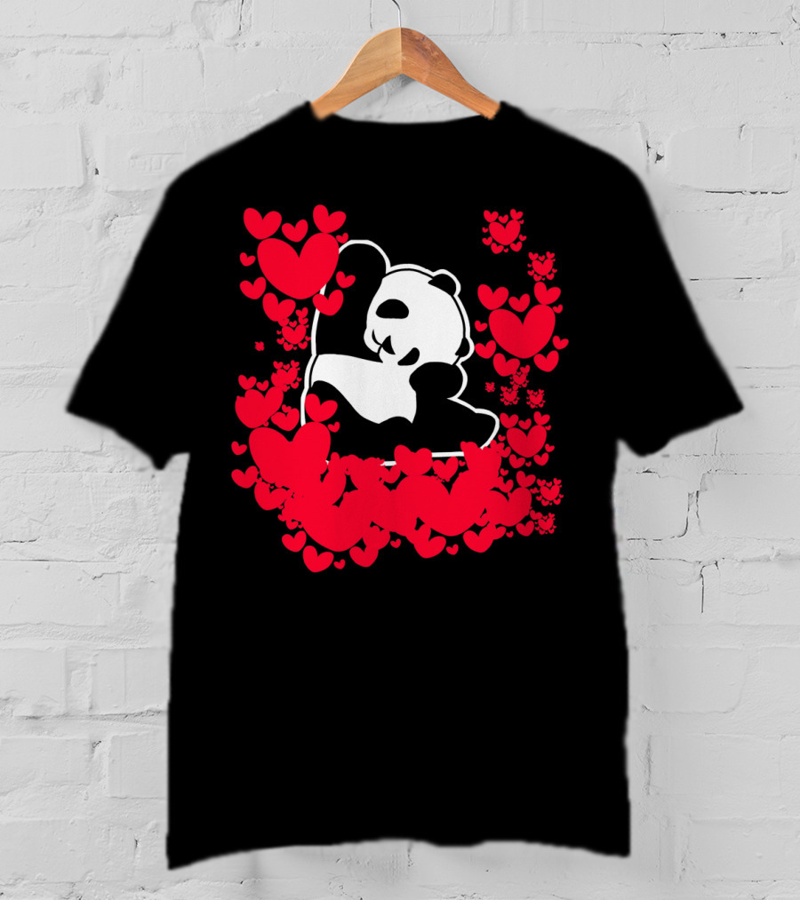 Panda Love Valentines Day Cute Heart Panda Valentines Day T-Shirt