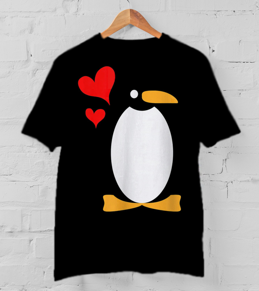 Penguin With Red Hearts T-Shirt