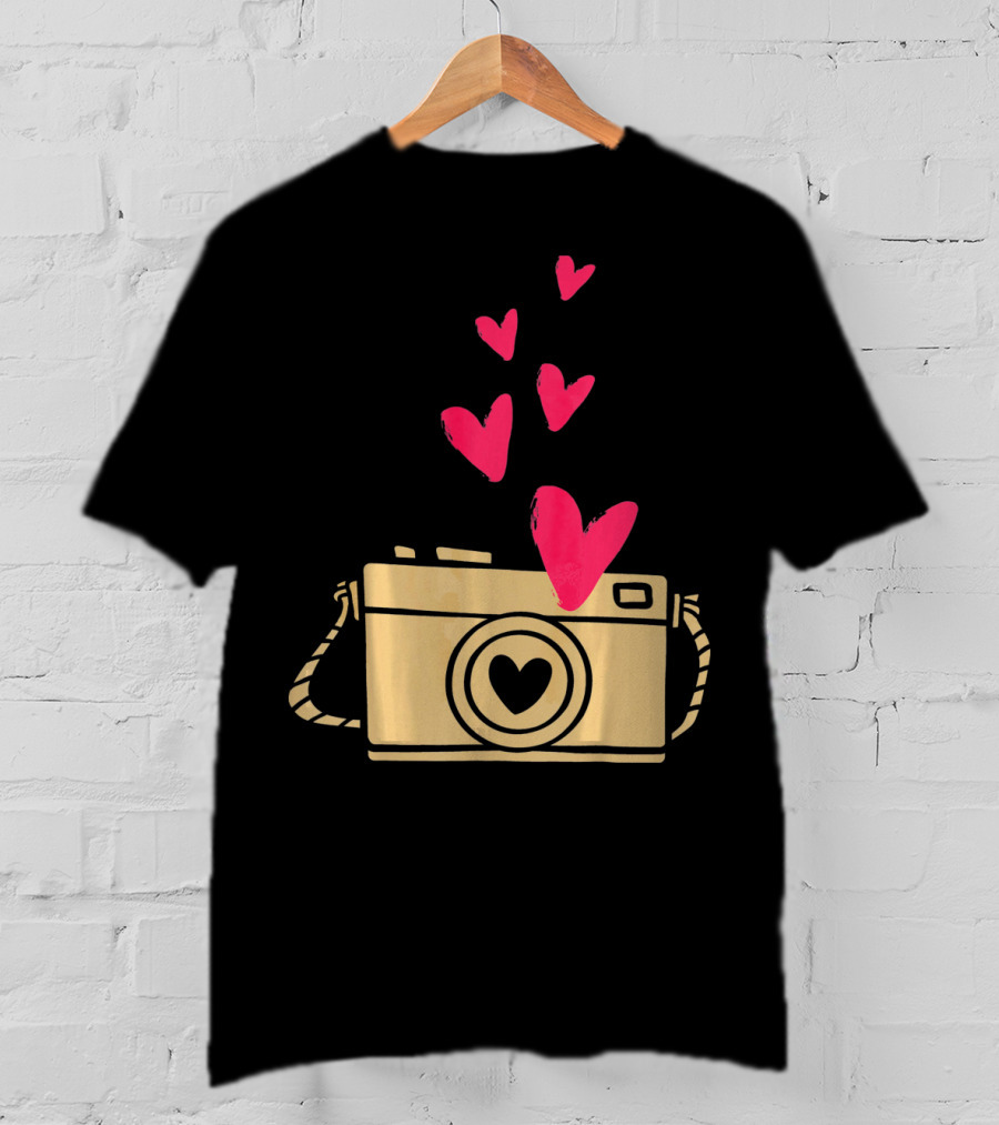 Love Camera Hearts Valentine's Day Photographers T-Shirt