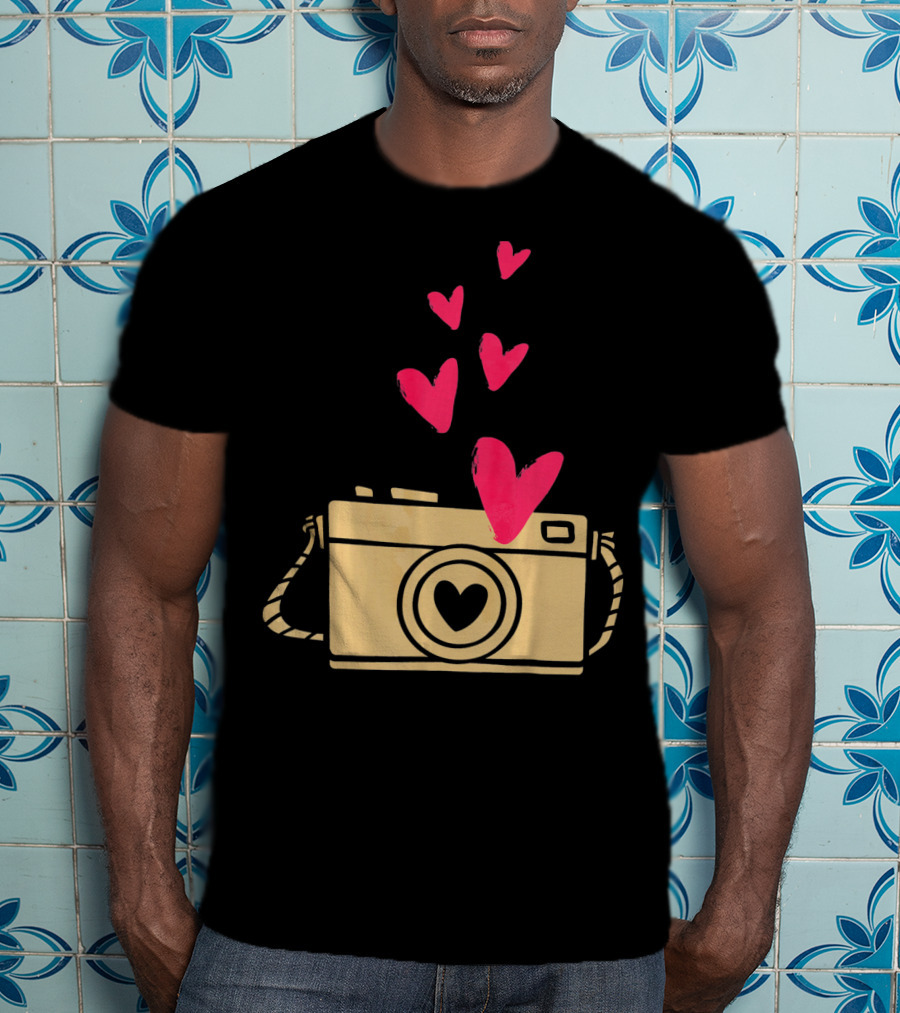 Love Camera Hearts Valentine's Day Photographers T-Shirt