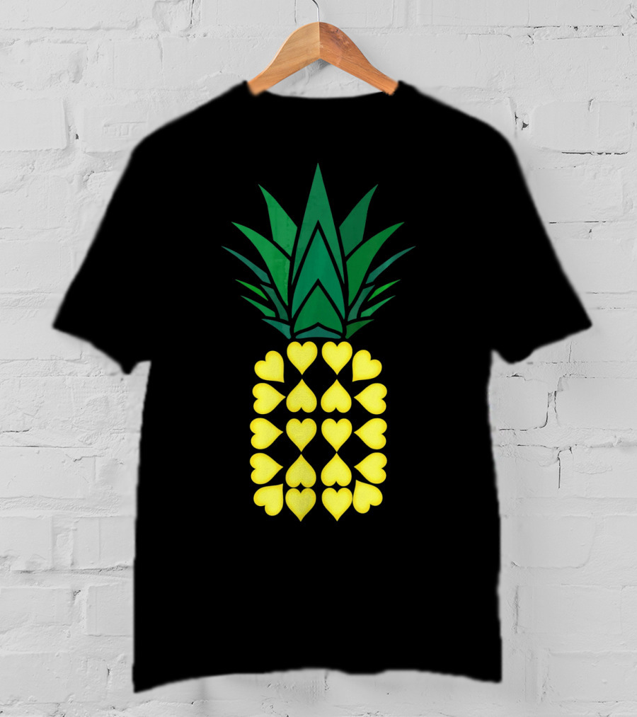 Pineapple Heart Pattern Valentine Day T-Shirt