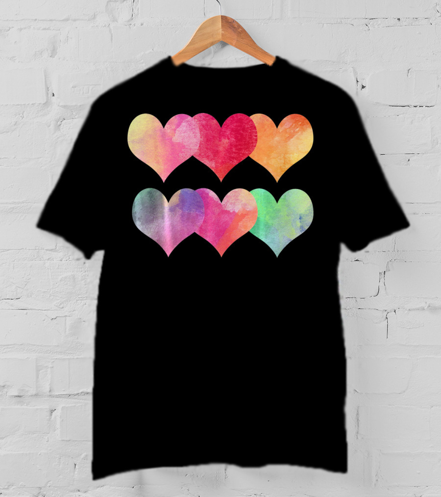 Adorable Pastel Hearts Valentines Day Love T-Shirt