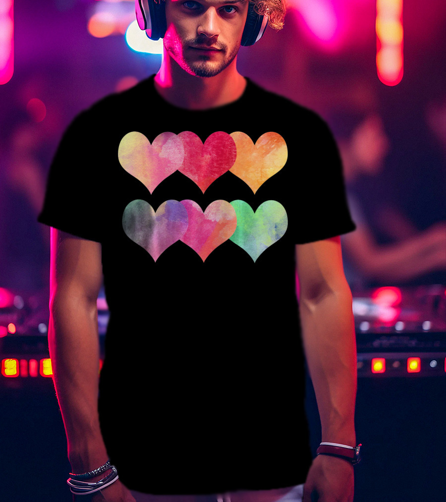 Adorable Pastel Hearts Valentines Day Love T-Shirt