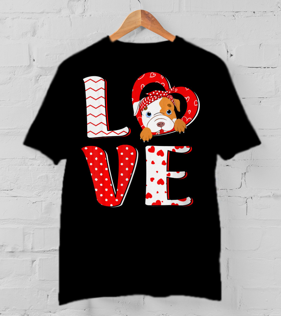 LOVE Pittie Mom For Pitbull Dog Lovers T-Shirt