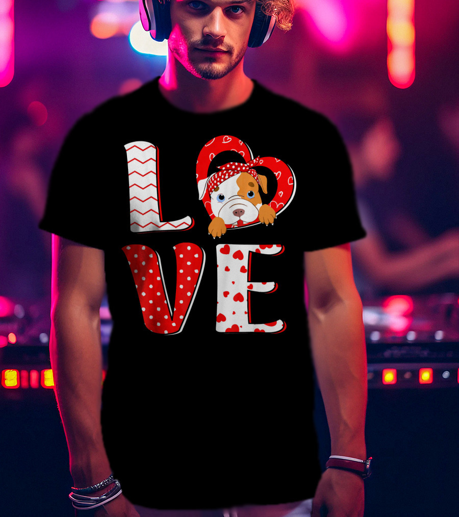 LOVE Pittie Mom For Pitbull Dog Lovers T-Shirt