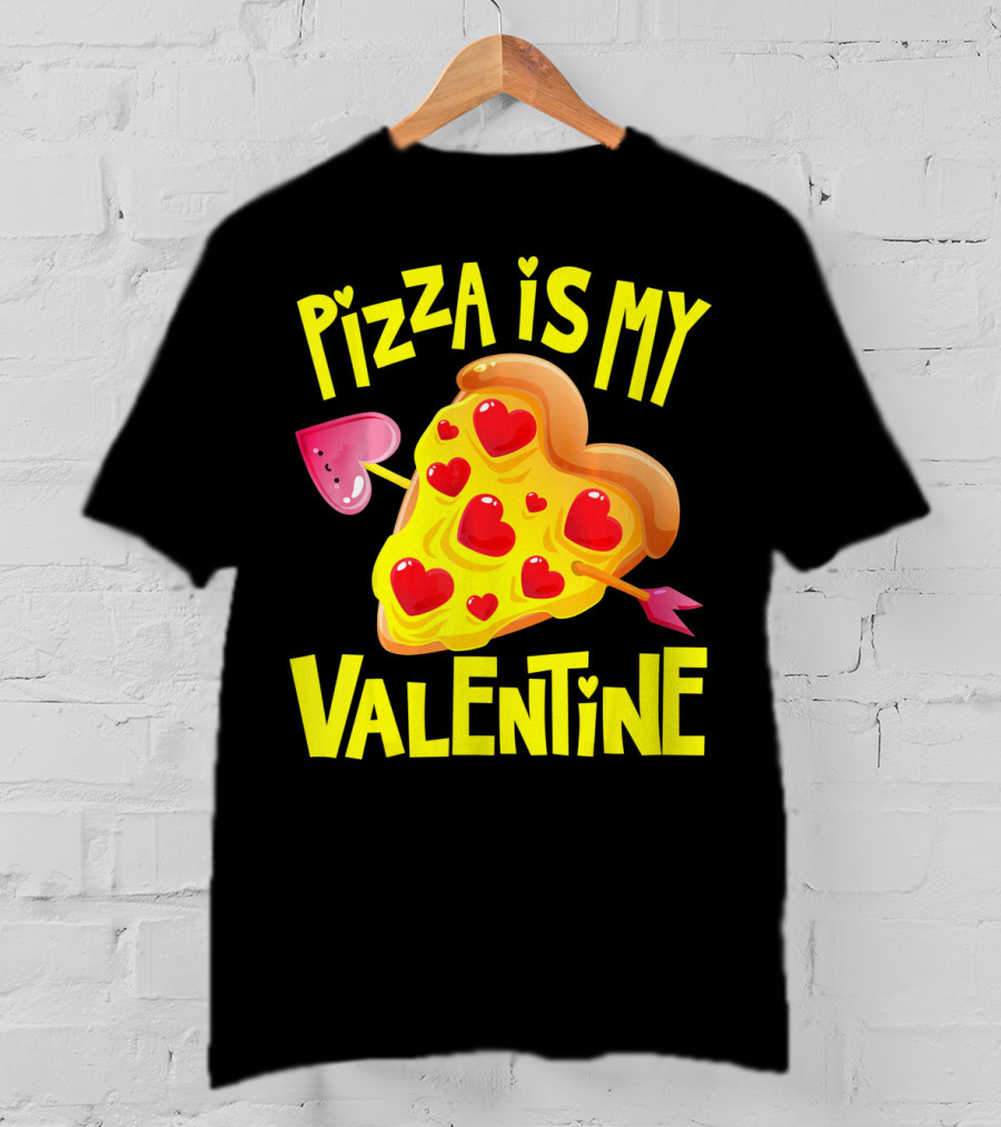 Valentine Pizza Love Hearts Arrow T-Shirt