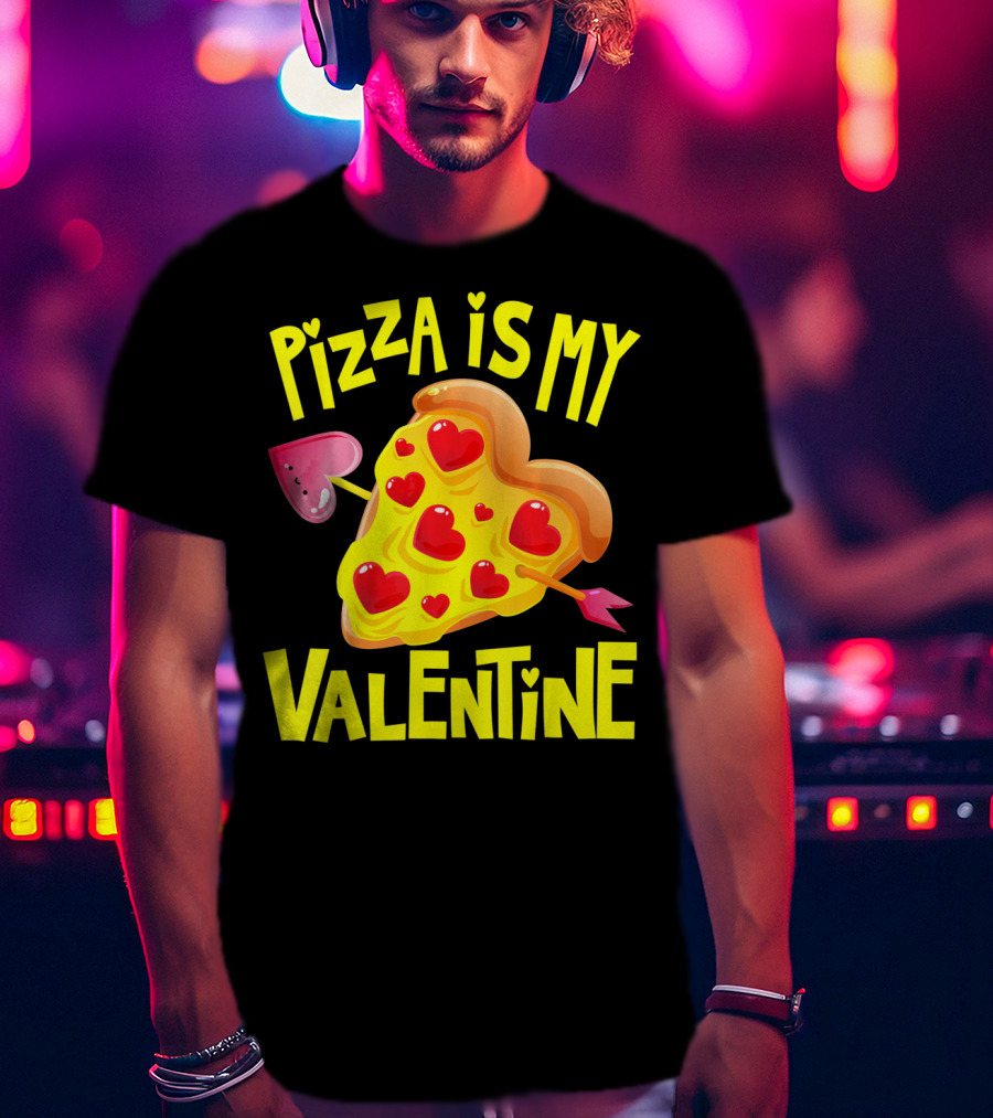 Valentine Pizza Love Hearts Arrow T-Shirt