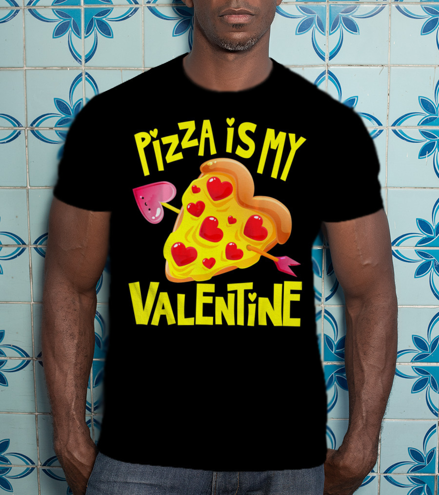 Valentine Pizza Love Hearts Arrow T-Shirt