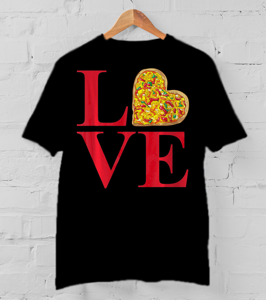 Love Pizza Heart Valentines Day Pizza Lover T-Shirt