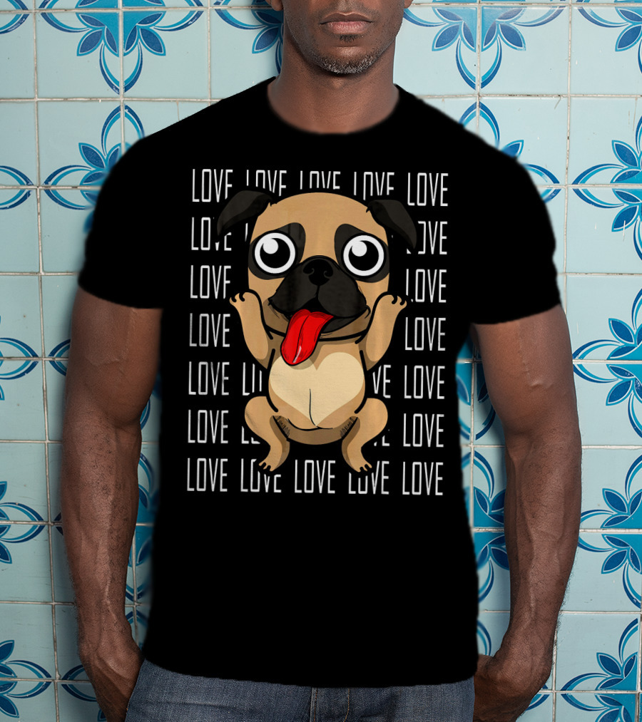 Love Pug Valentines Day Dog Lovers Pug T-Shirt