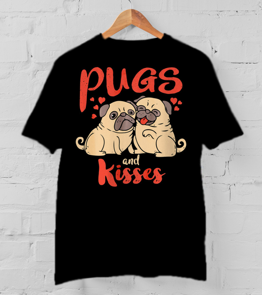 Pugs And Kisses Heartwarming Dog Love With Adorable Pugs T-Shirt