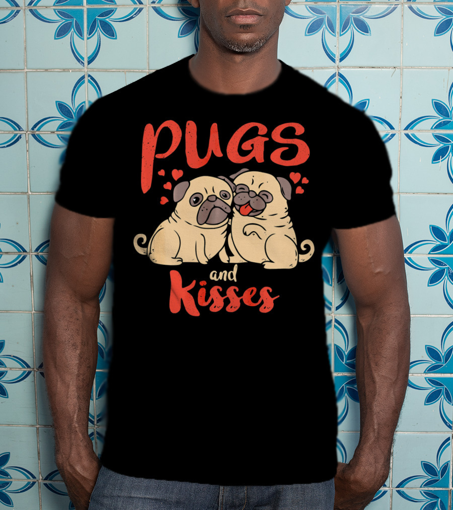 Pugs And Kisses Heartwarming Dog Love With Adorable Pugs T-Shirt