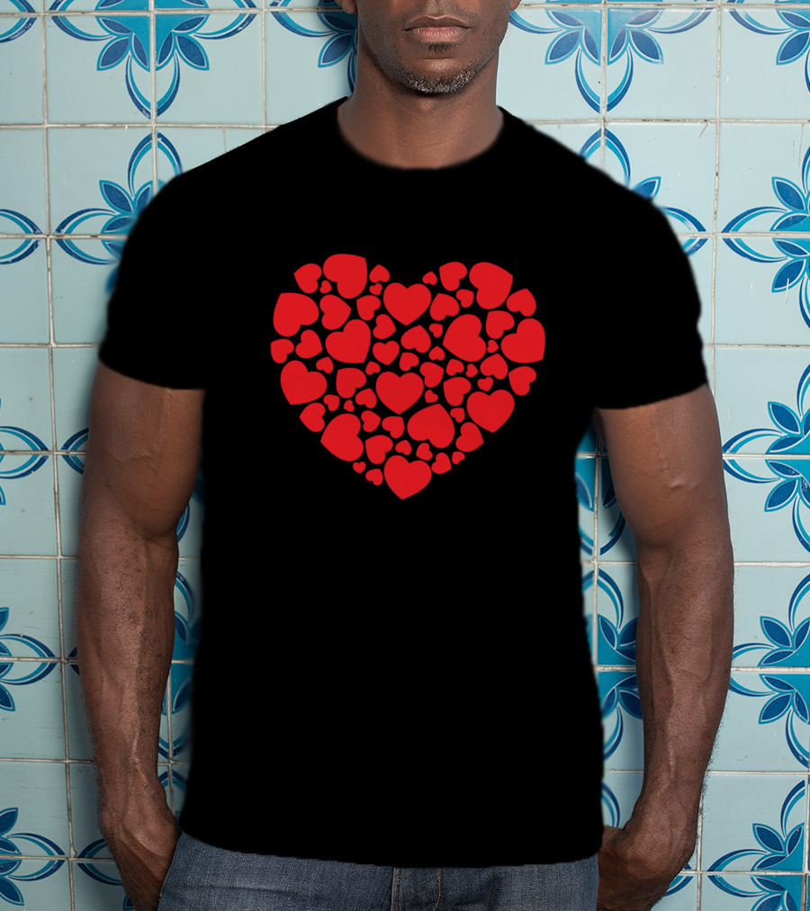 Red Hearts Forming Love Shape Valentine T-Shirt