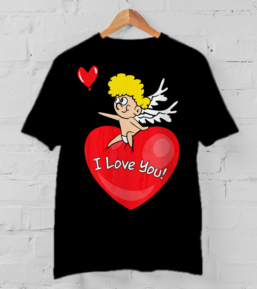 I Love You Romantic Valentine's Day Cupid Heart T-Shirt
