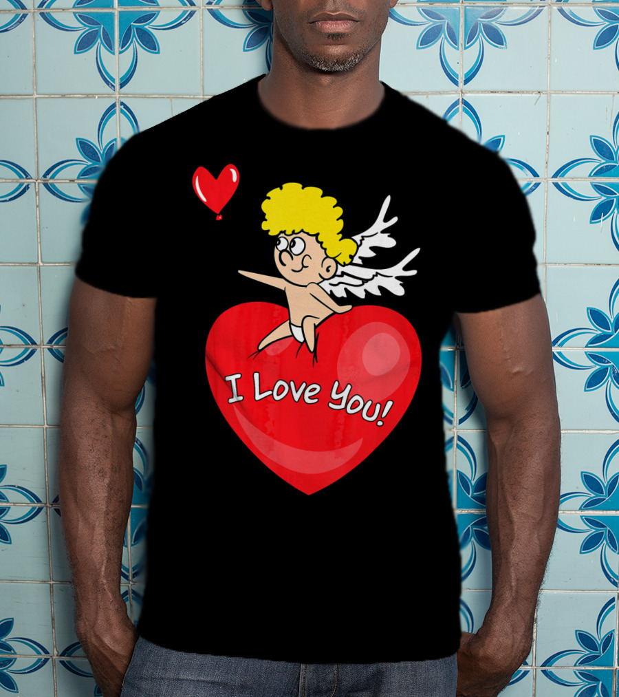 I Love You Romantic Valentine's Day Cupid Heart T-Shirt
