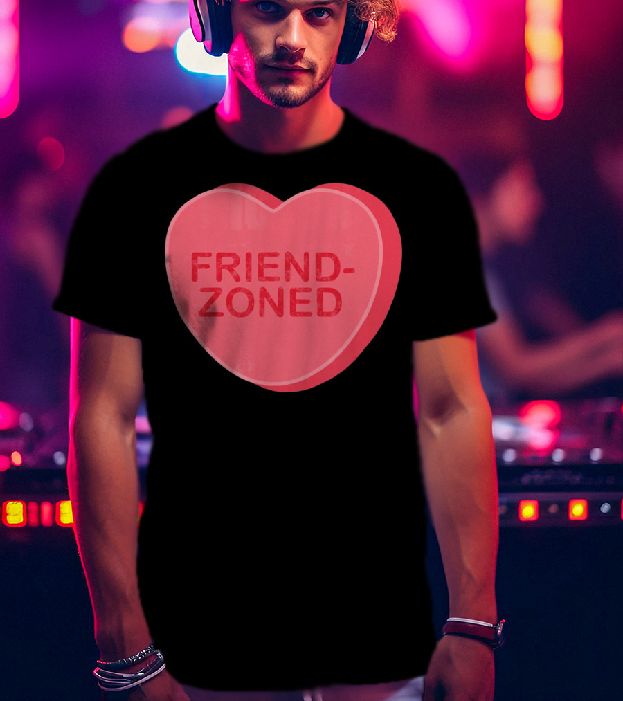 Sarcastic Valentines Day Friend-Zoned Candy Heart Fri T-Shirt