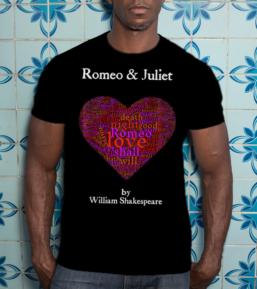 Romeo And Juliet Love Heart By William Shakespeare T-Shirt