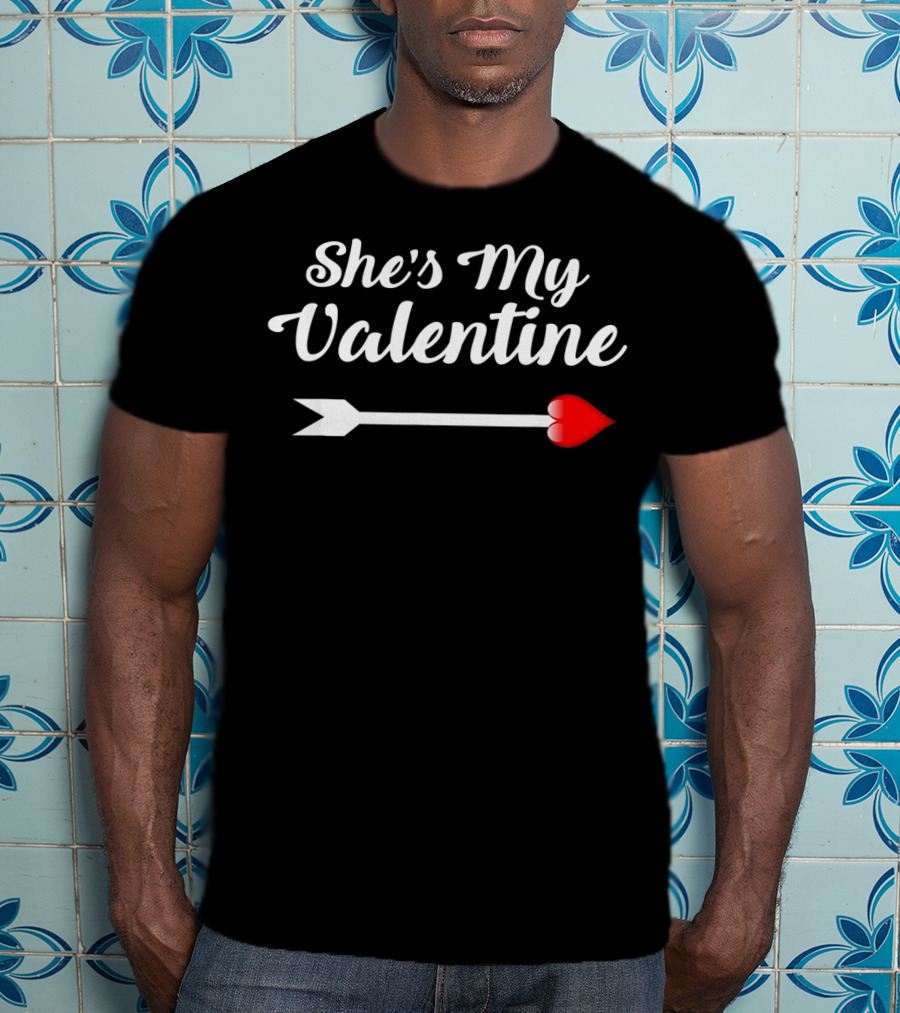 She's My Valentine Heart Arrow Boyfriends T-Shirt