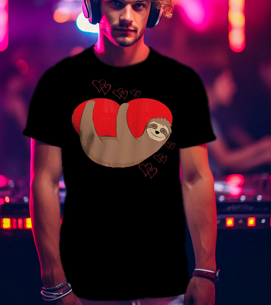 Valentines Sloth Heart T-Shirt