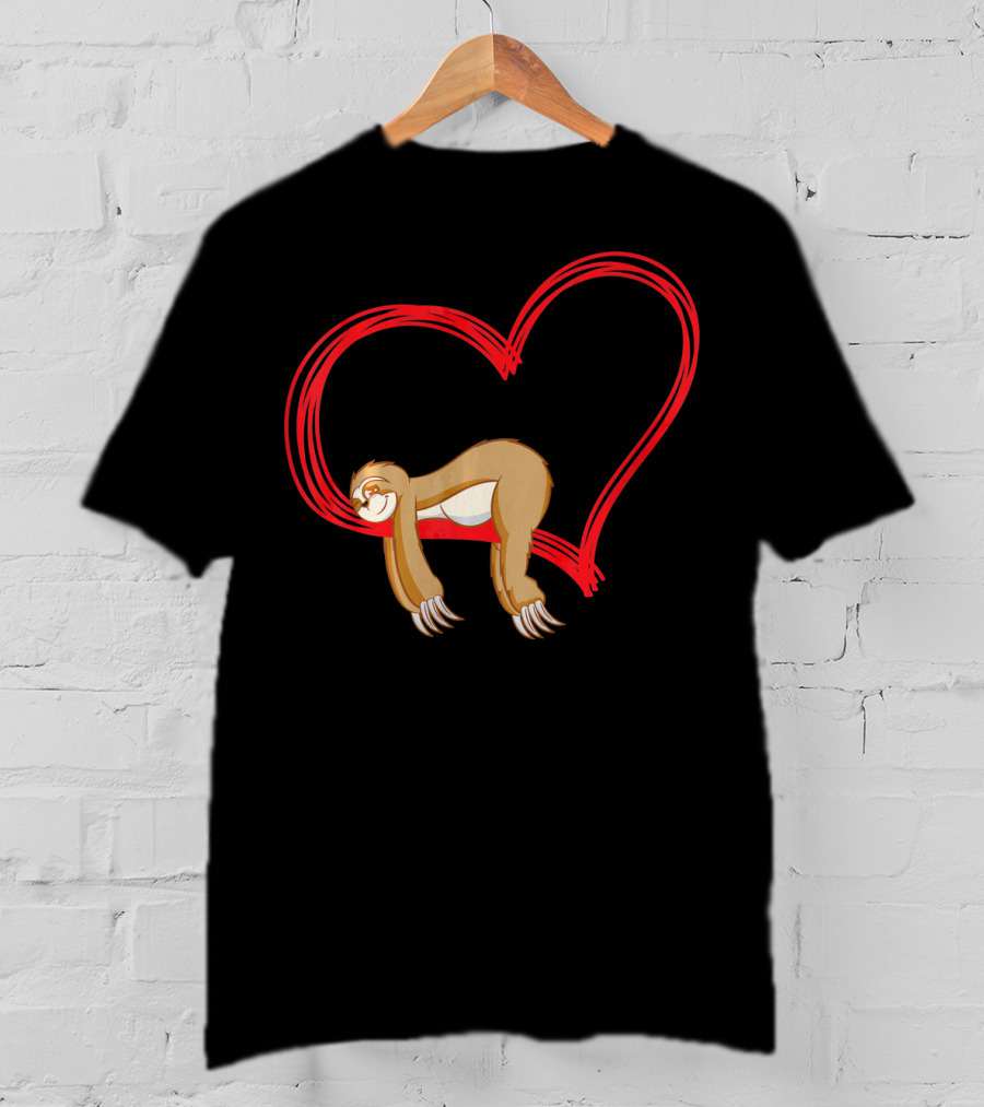 Sloth Lover Funny Sloth Heart Embrace T-Shirt