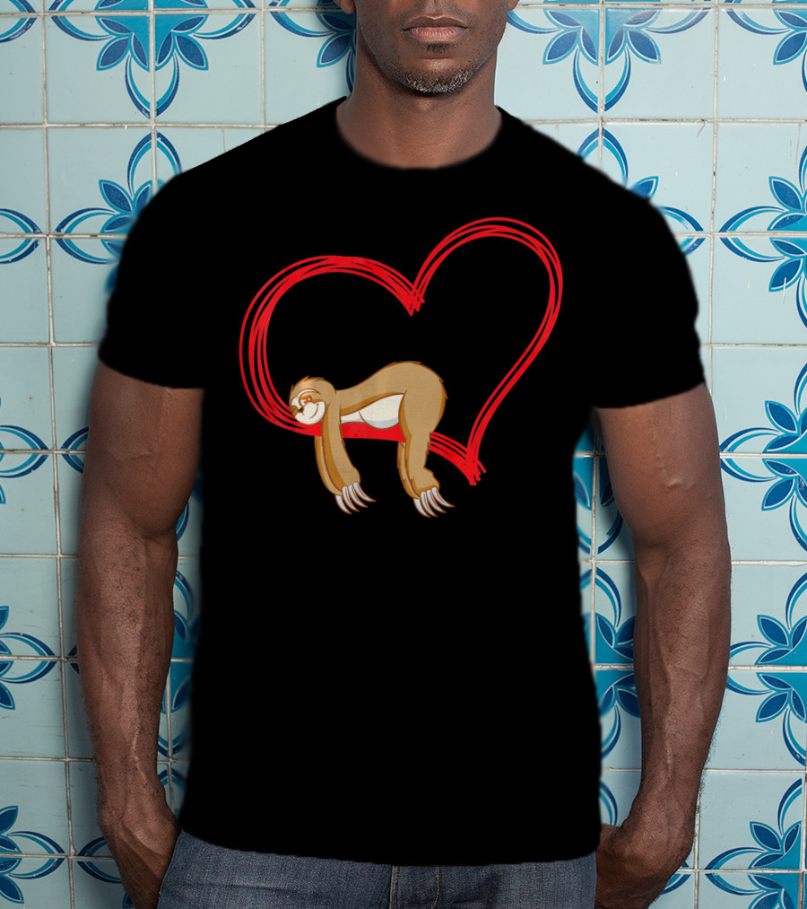 Sloth Lover Funny Sloth Heart Embrace T-Shirt