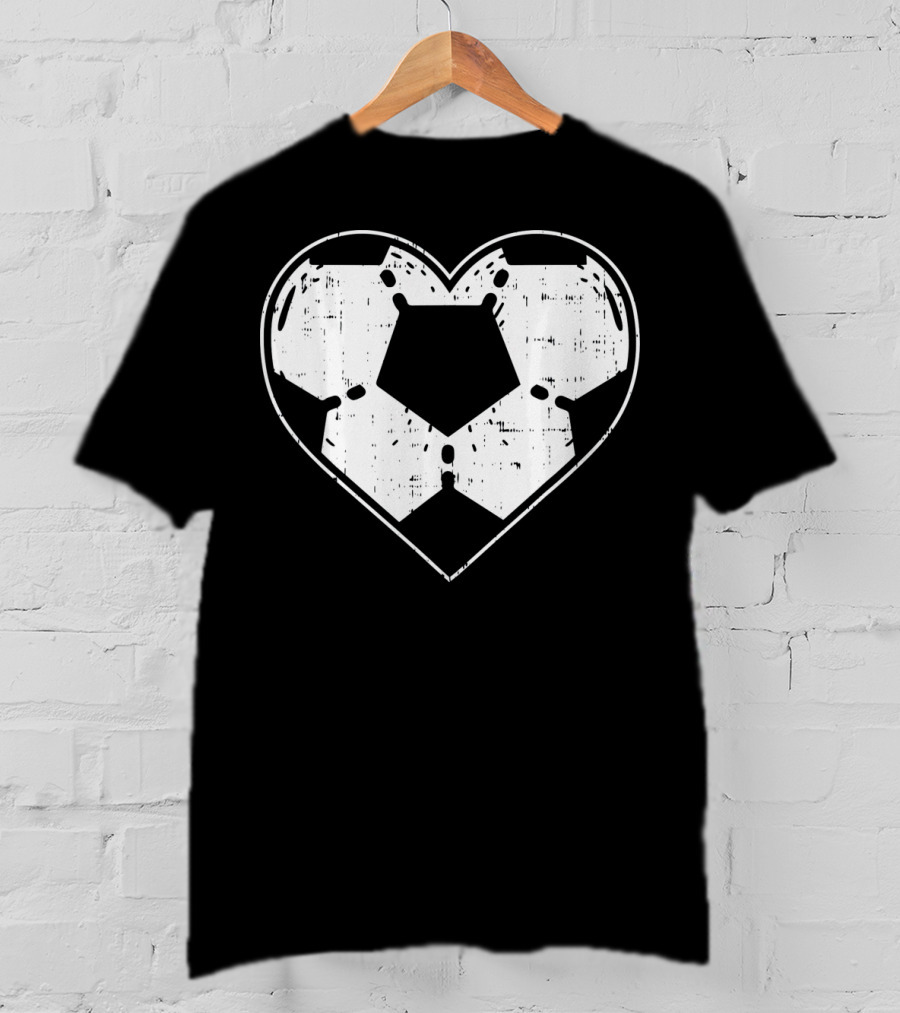 Heart Shaped Soccer Ball Football Sport T-Shirt