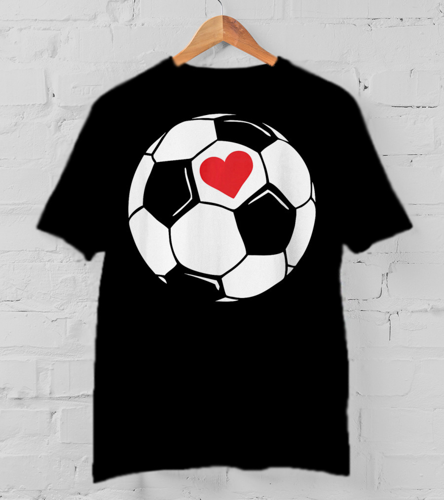 Soccer Valentines Day Heart In Soccer Ball T-Shirt