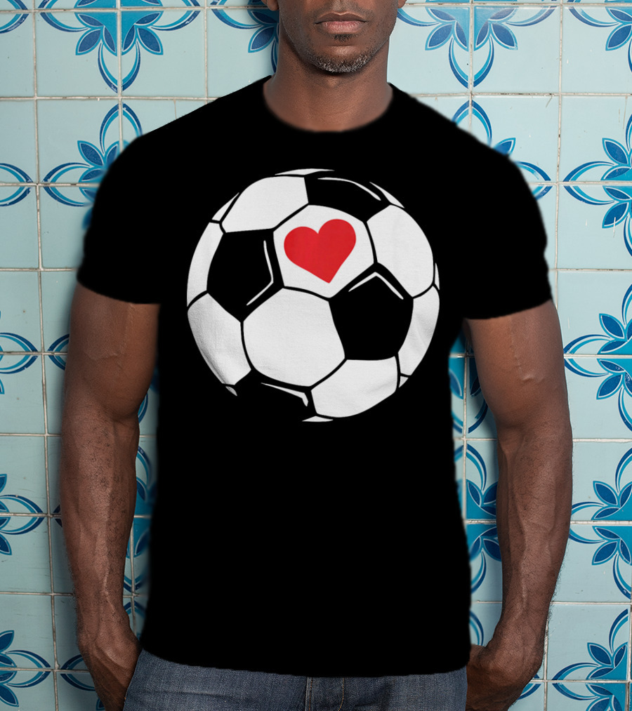 Soccer Valentines Day Heart In Soccer Ball T-Shirt