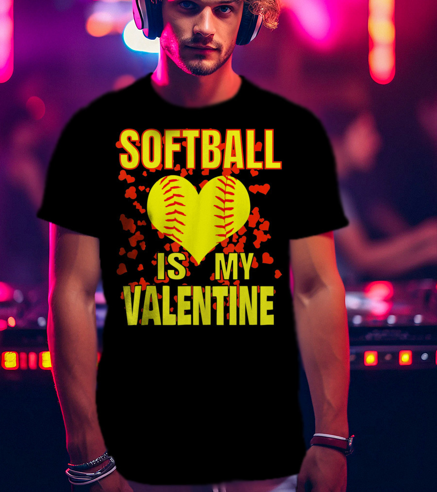 Softball Is My Valentine T-Shirt