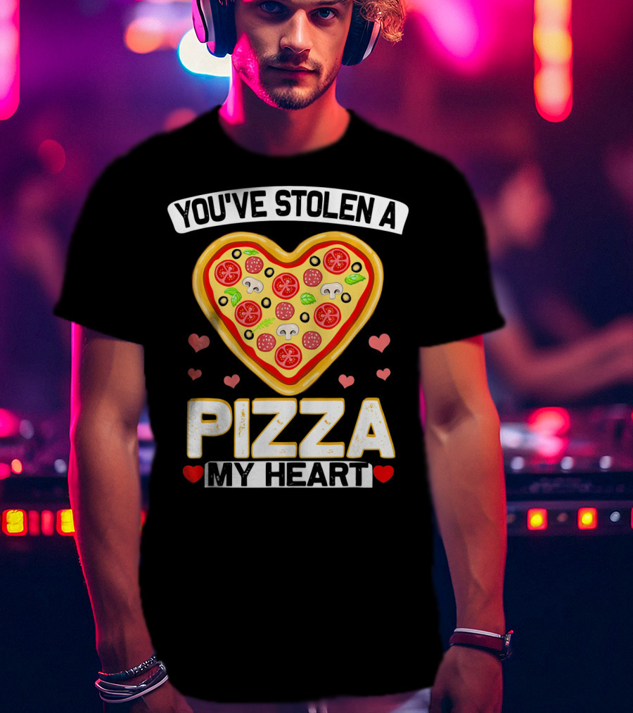 You've Stolen A Pizza My Heart Valentine's Day Hearts T-Shirt
