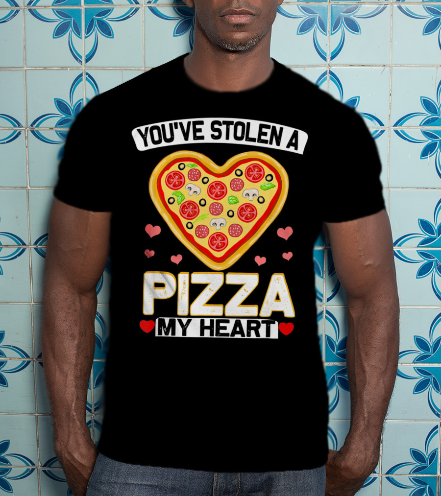 You've Stolen A Pizza My Heart Valentine's Day Hearts T-Shirt