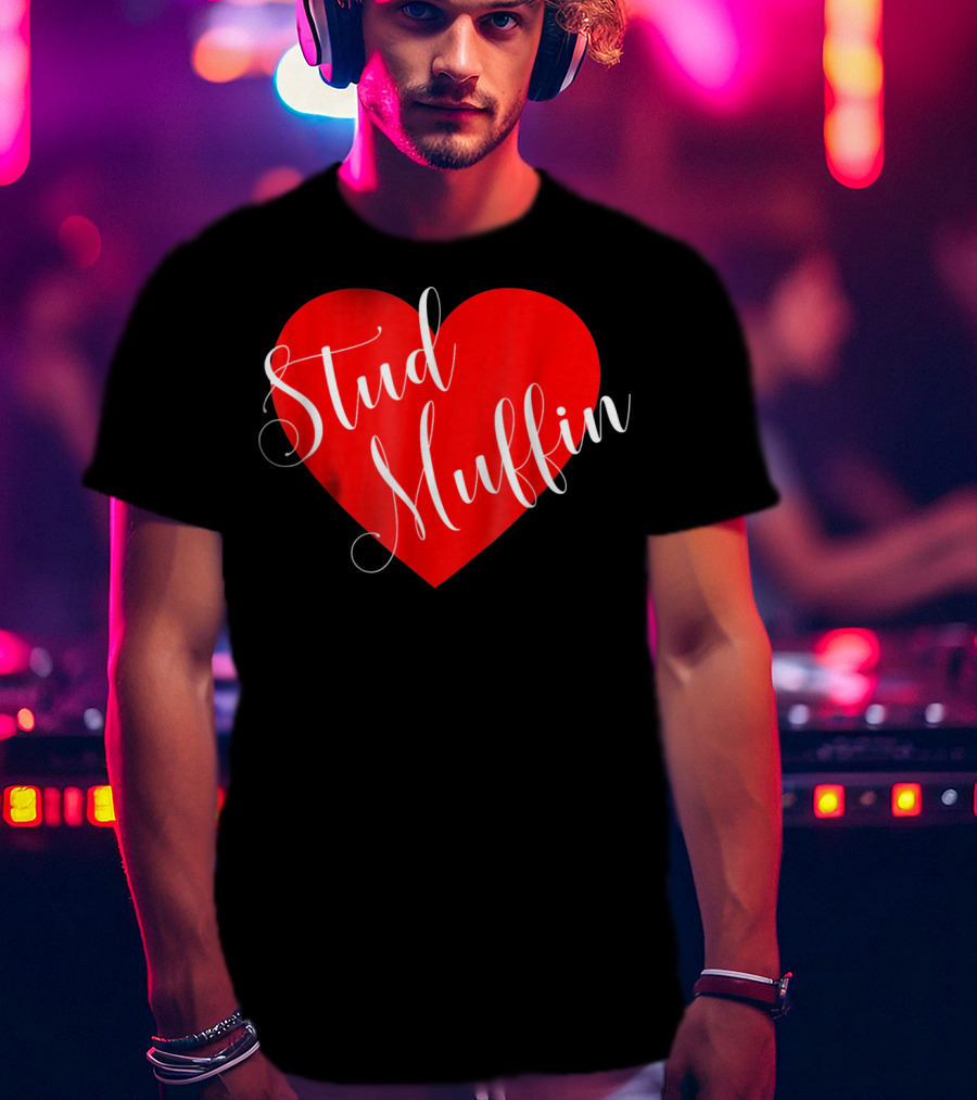 Stud Muffin Retro Vintage Valen Heart T-Shirt