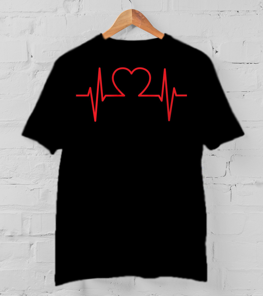 Red EKG Heartbeat Valentine T-Shirt
