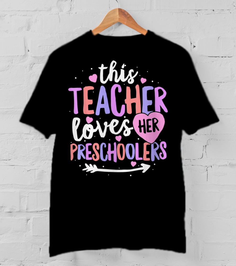 This Teacher Loves Her Preschoolers Heart Arrow T-Shirt