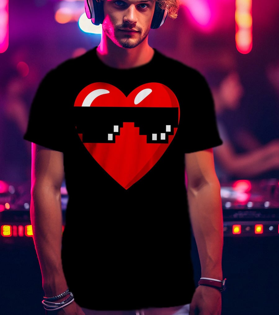 Thug Heart With Sunglasses Funny Meme Style Men Women Youth T-Shirt