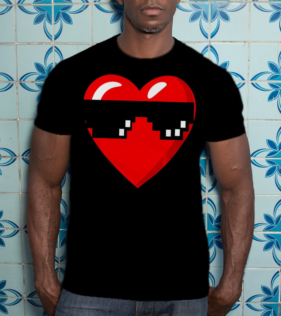 Thug Heart With Sunglasses Funny Meme Style Men Women Youth T-Shirt