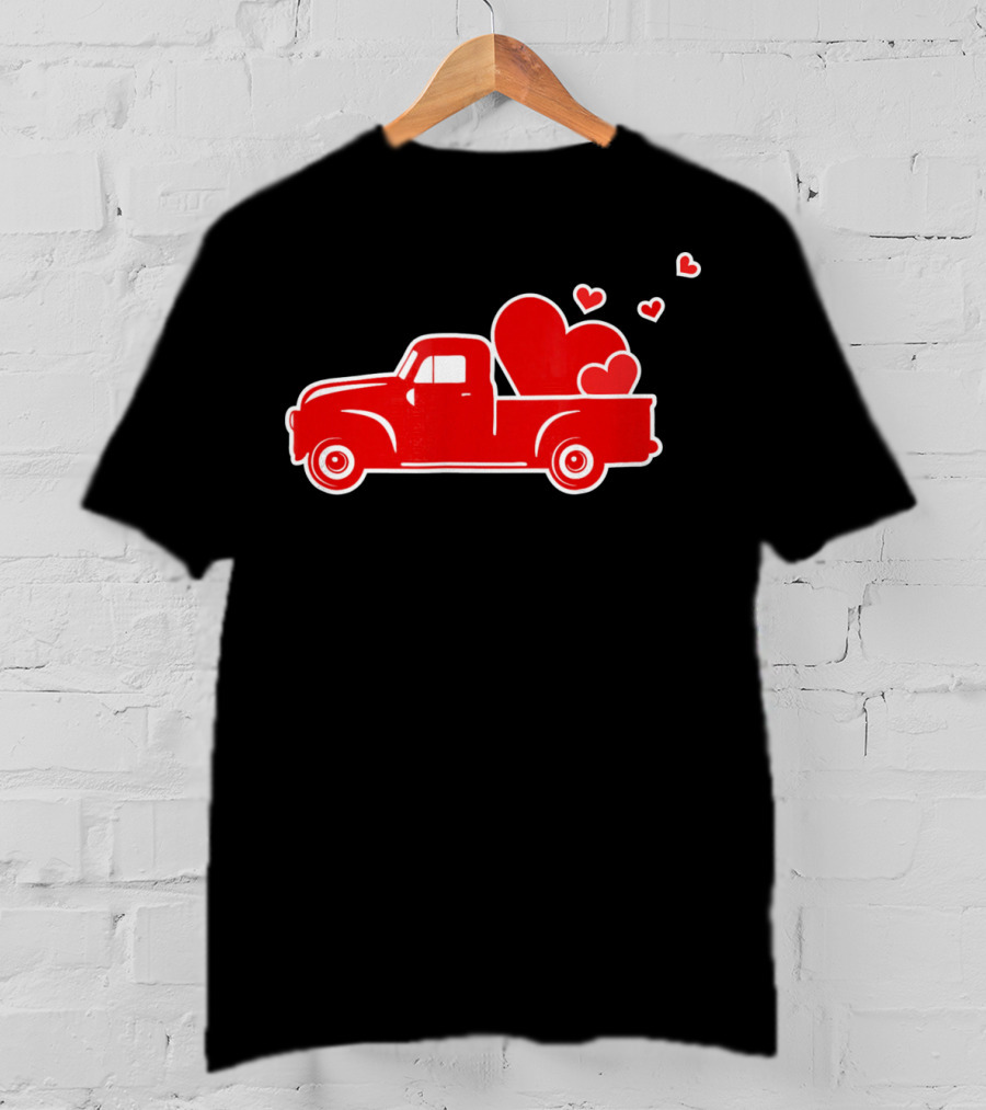 Toddler Boy Heart Truck Valentine T-Shirt