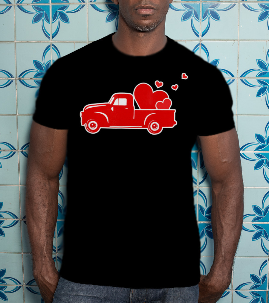 Toddler Boy Heart Truck Valentine T-Shirt