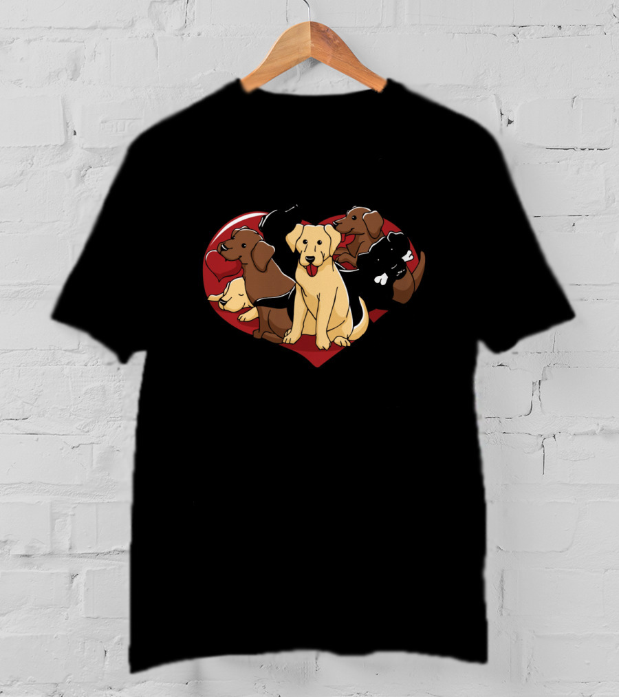 Labrador Retriever Heart Shape Dog Lovers Valentines Day T-Shirt