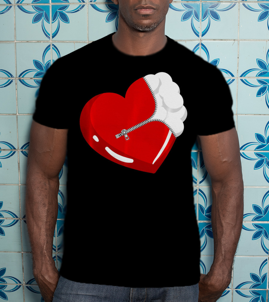 Lacrosse Ball Heart With Zipper Valentines T-Shirt
