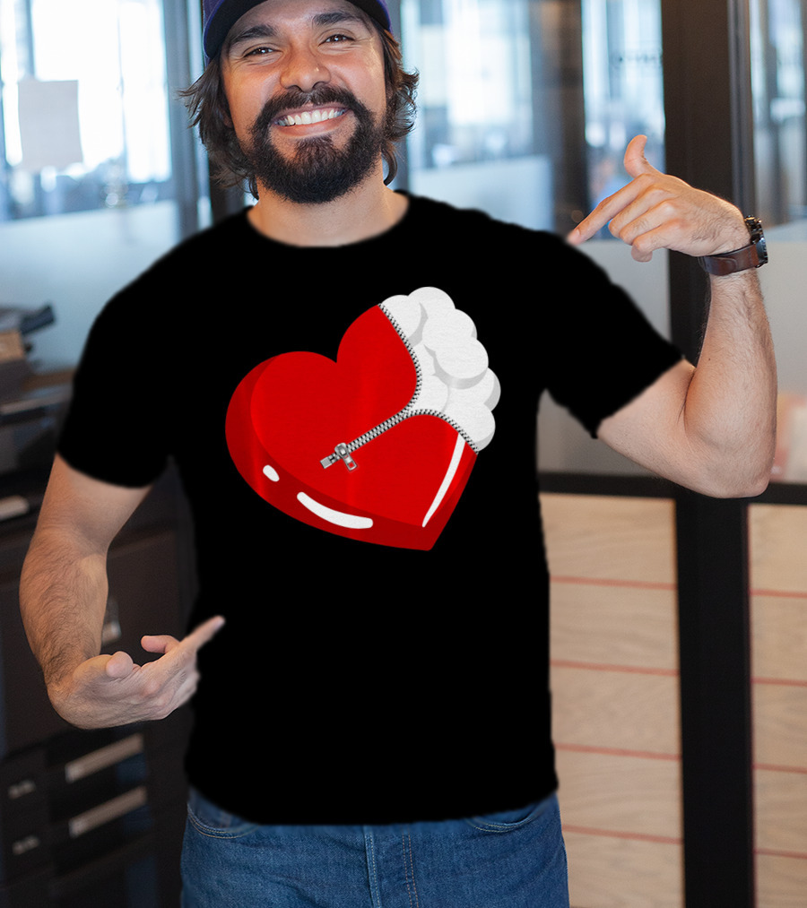 Lacrosse Ball Heart With Zipper Valentines T-Shirt